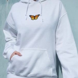 Brandy Melville oversize hoodie with butterfly graphic. One size